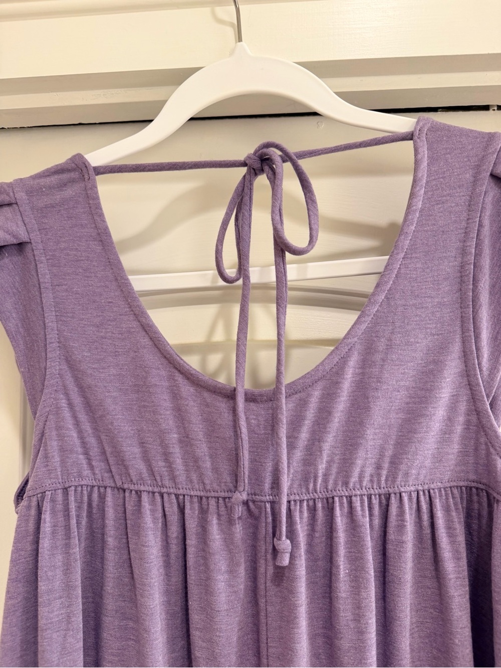 Emerald Lilac Scoop-Neck Flutter Sleeve Knit Dress - Picture 5 of 5
